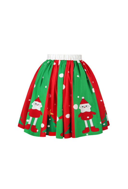 Red and Green Christmas Swing Skirt