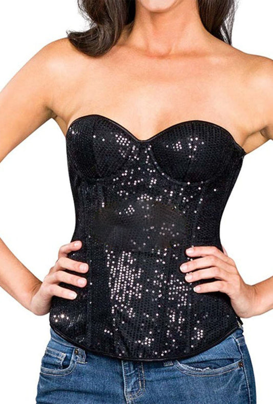 Black Sequin Corset