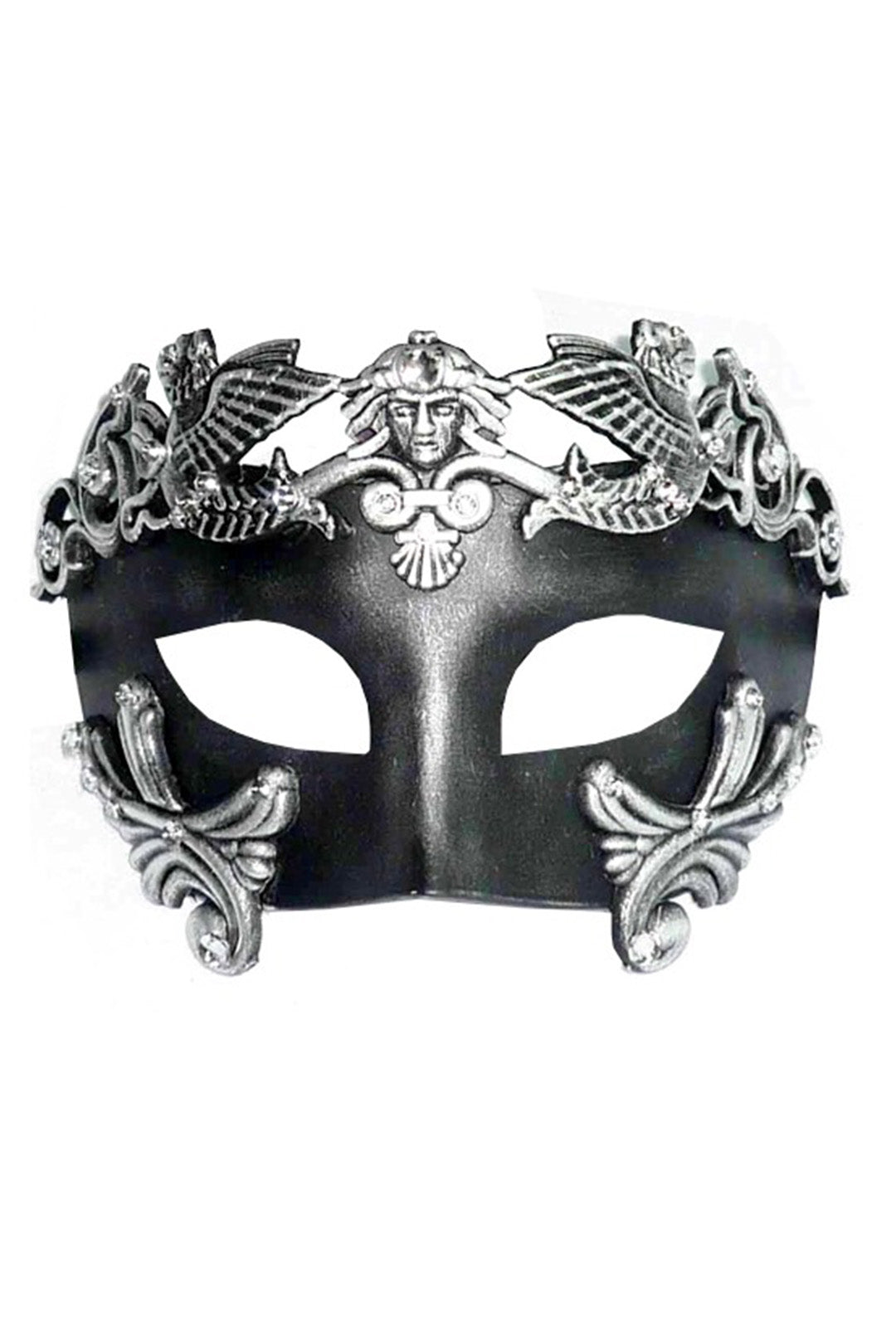 Silver Diamante Grecian Mask