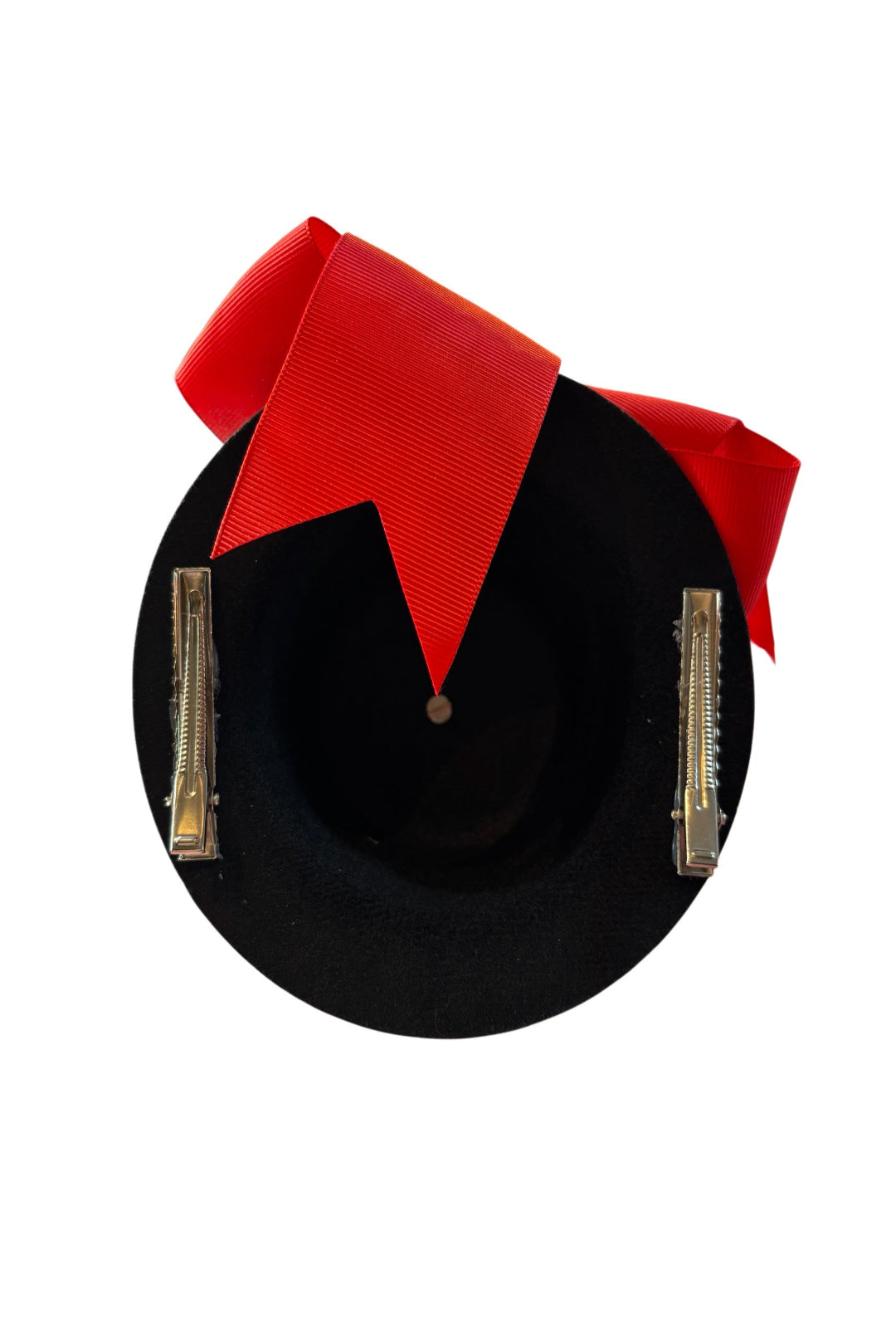 Red And Black Bow Mini Steampunk Hat