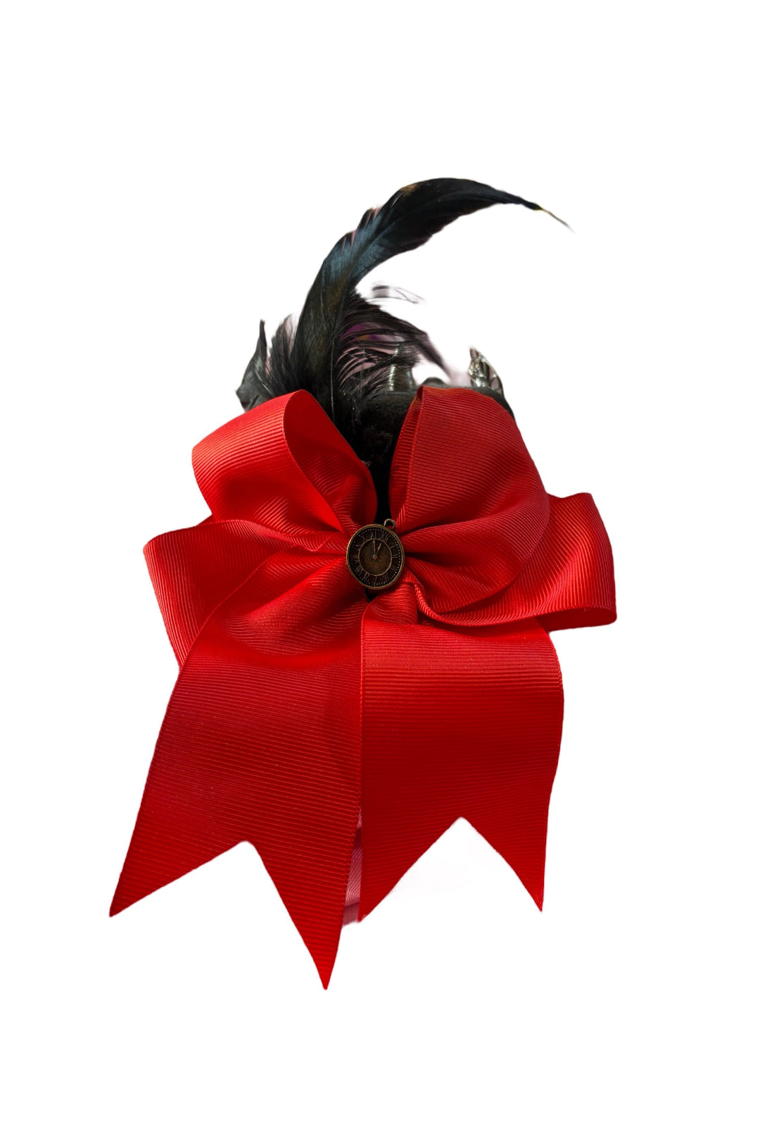 Red And Black Bow Mini Steampunk Hat