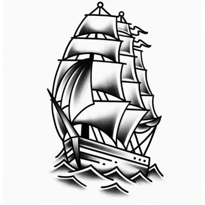 Tall Ship Temporary Tattoo