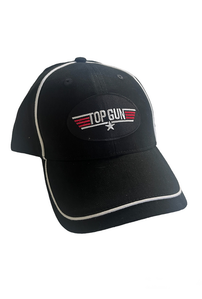 Top Gun Black and White Baseball Cap