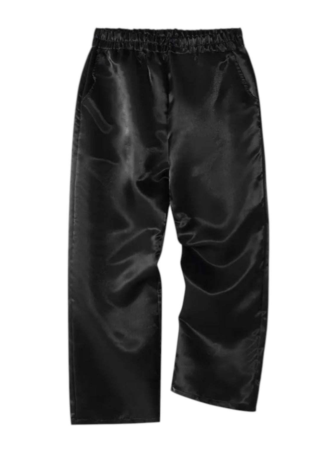 Metallic Black Wide Leg Pants