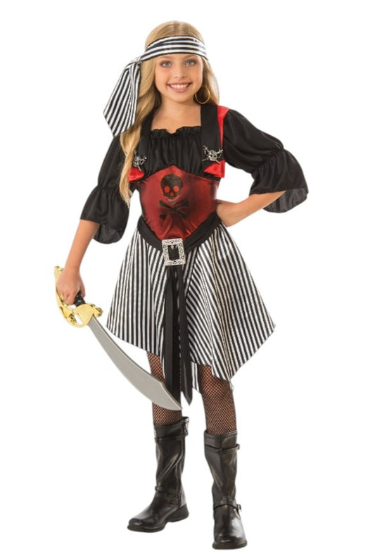 Kids Crimson Pirate Dress With Badges