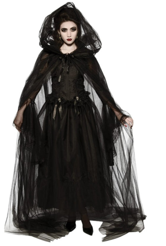 Gothic Hooded Black Cape