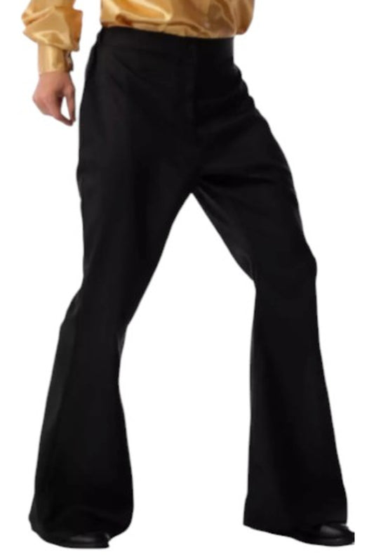Mens Black Disco Flare Pants