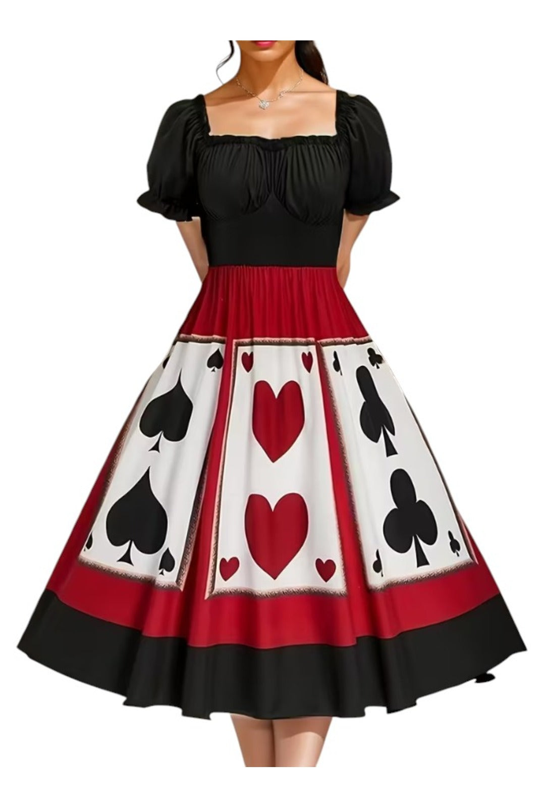 Vintage Style Queen of Hearts Playing Card Dress