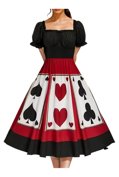 Vintage Style Queen of Hearts Playing Card Dress