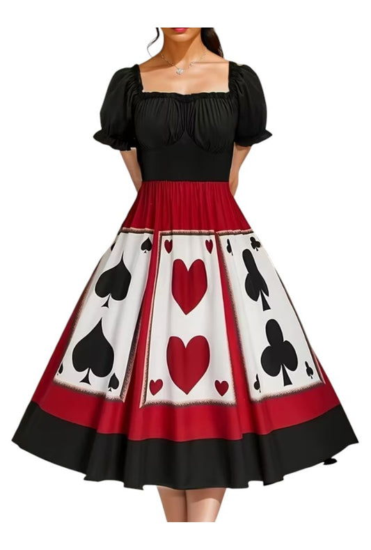 Vintage Style Queen of Hearts Playing Card Dress