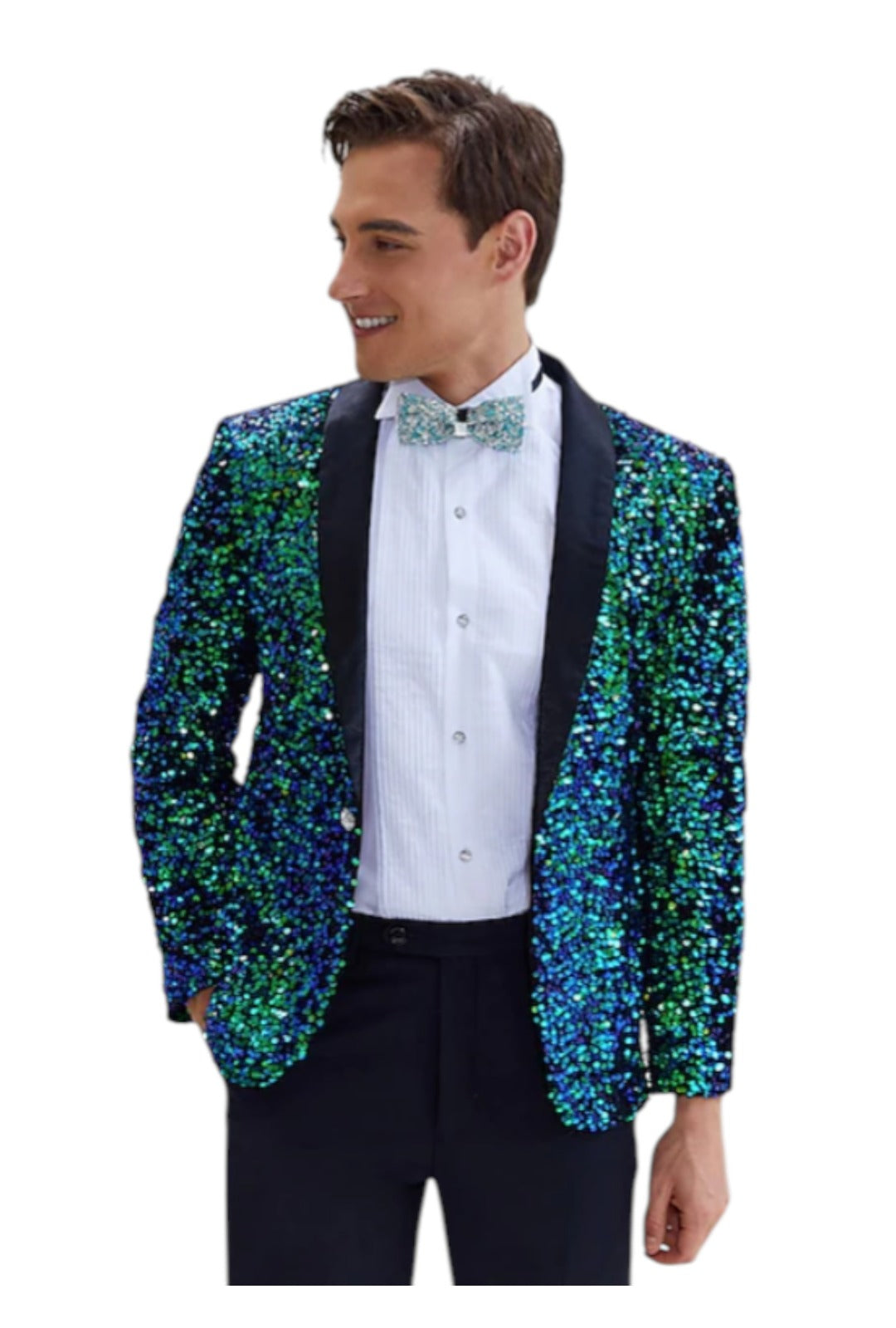 Blue to Green Colourshift Sequin Blazer