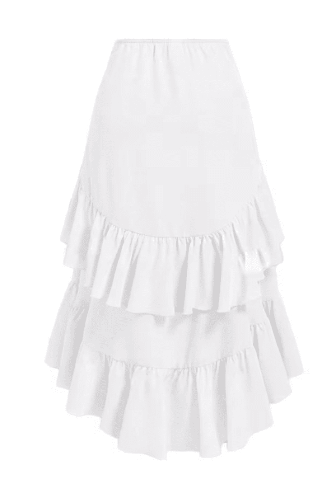 White 3 Tier Asymmetrical Skirt