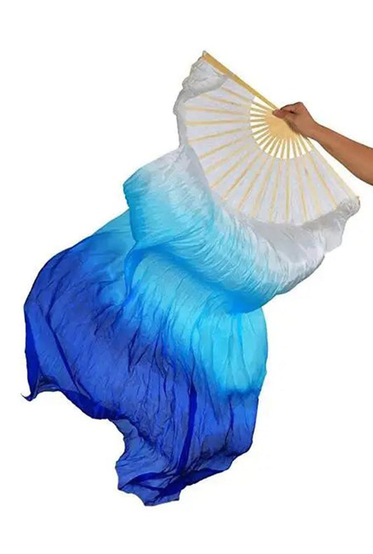 Gradient Blue and White Fan Veils