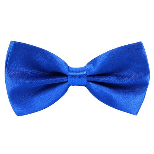 Blue Satin Pre-Tied Bow Tie