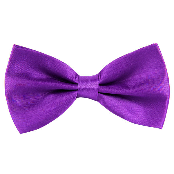 Purple Satin Pre-Tied Bow Tie