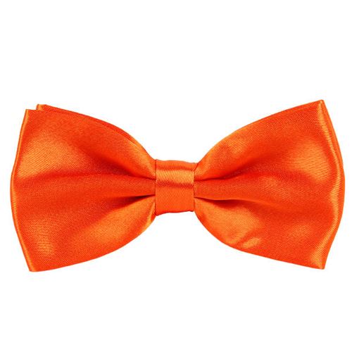 Orange Satin Pre-Tied Bow Tie