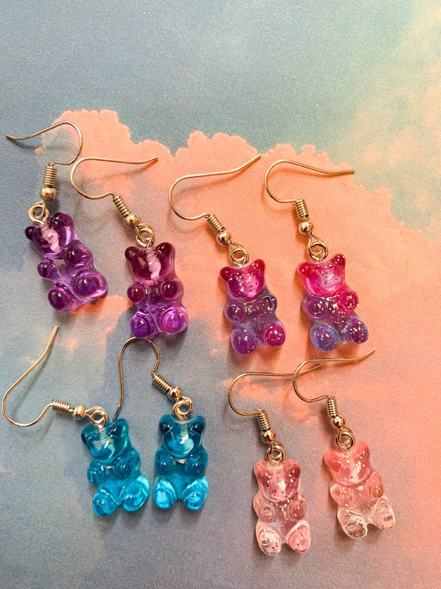 Purple Gummy Bear Earrings