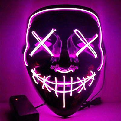 Purple The Purge Cross Eye Light Up Mask