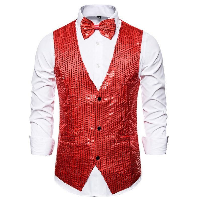 Red Sequin Waistcoat Perth | Hurly-Burly