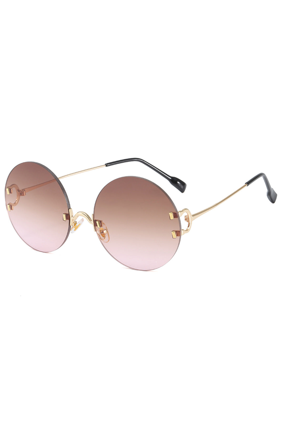 Brown to Pink Ombre Round Glasses