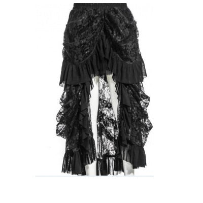 Black Lace High Low Skirt