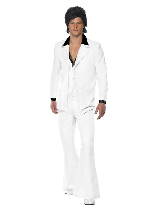 Mens White 1970's Disco Suit