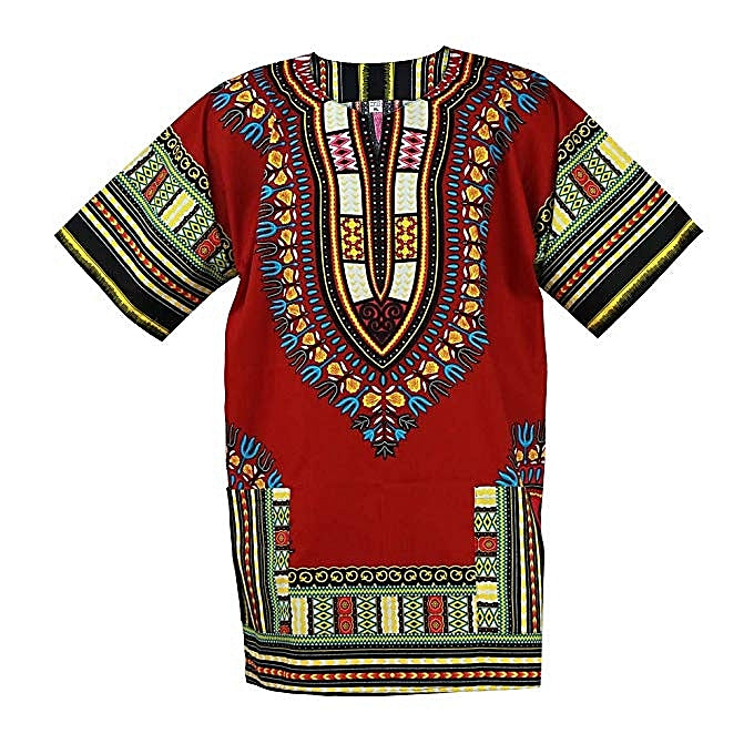 Red Dashiki African Top