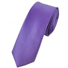 Purple Satin Skinny Neck Tie