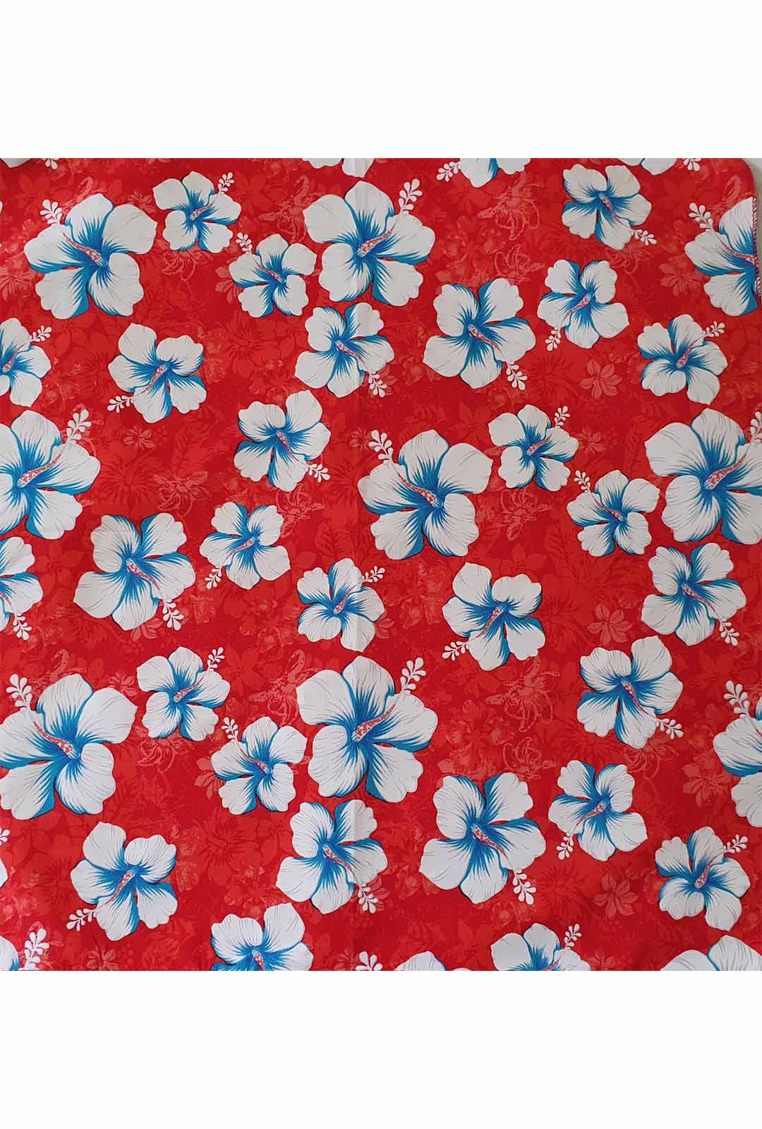 red with frangipani floral white bandana hawaiian