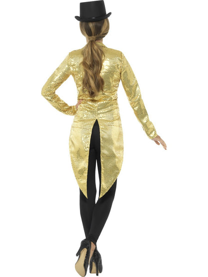 Ladies Gold Sequin Tail Coat Jacket
