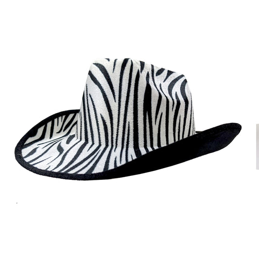 Zebra Print Cowboy Hat