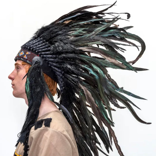 Black Indian Feather Headdress