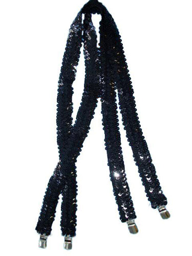 Black Sequin Suspenders