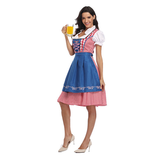 Blue and Red Checked Dirndl OCW116