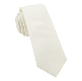 White Satin Skinny Neck Tie