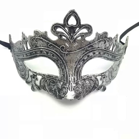 Brushed Silver Roman Masquerade Mask