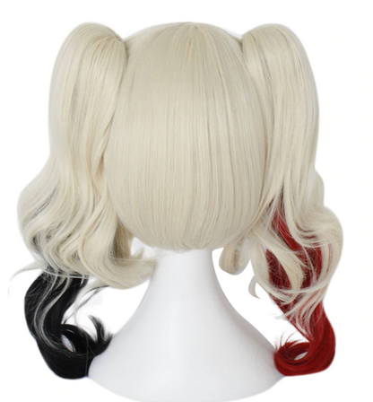Blonde Red and Black Harley Quinn Wig