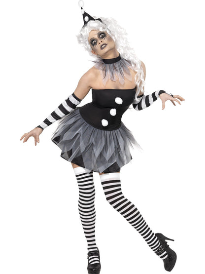 Black & White Pierrot Clown Costume