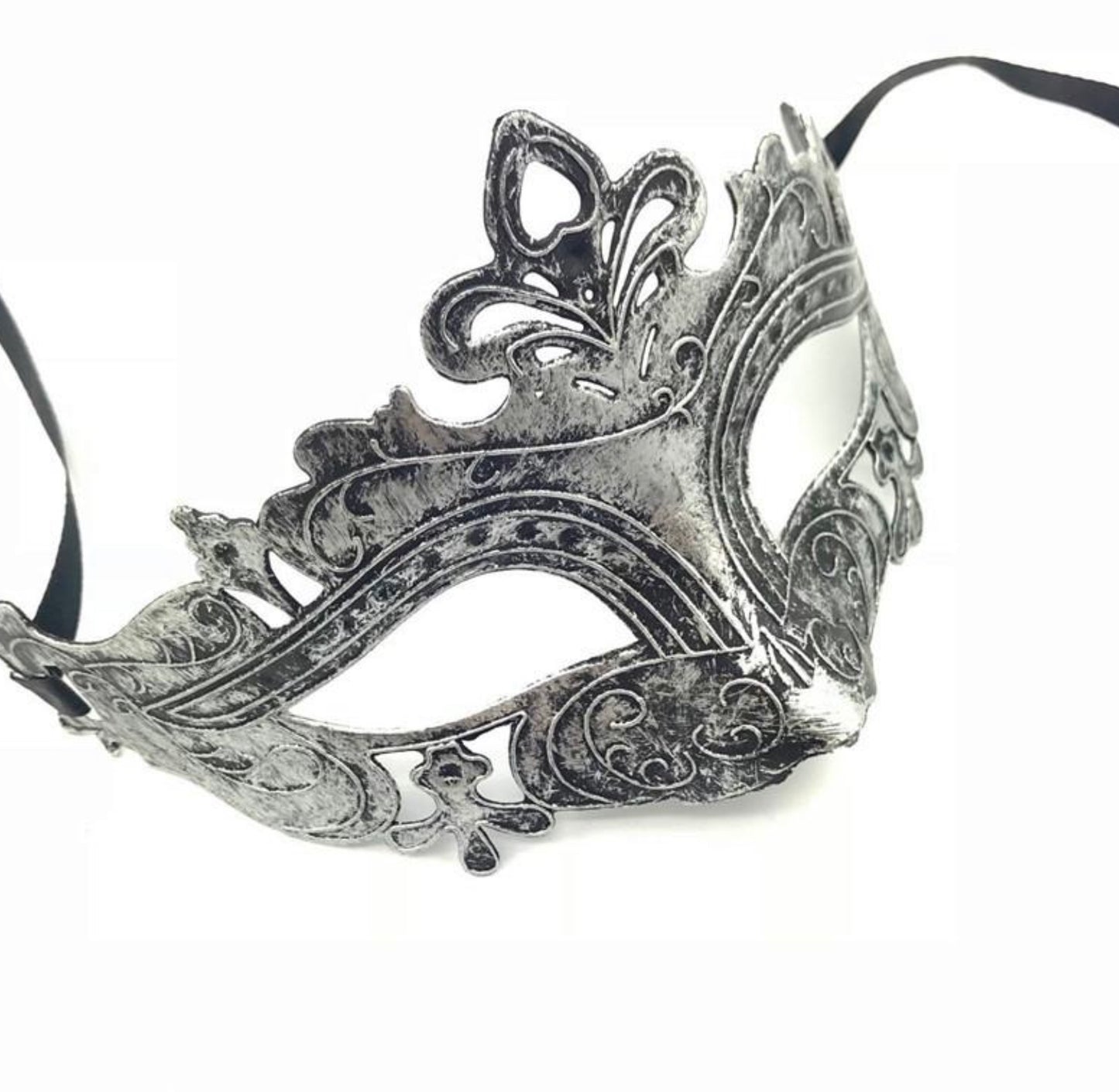 Brushed Silver Roman Masquerade Mask