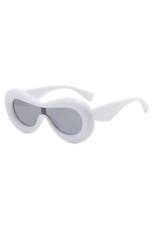 White Inflated Frame Glasses