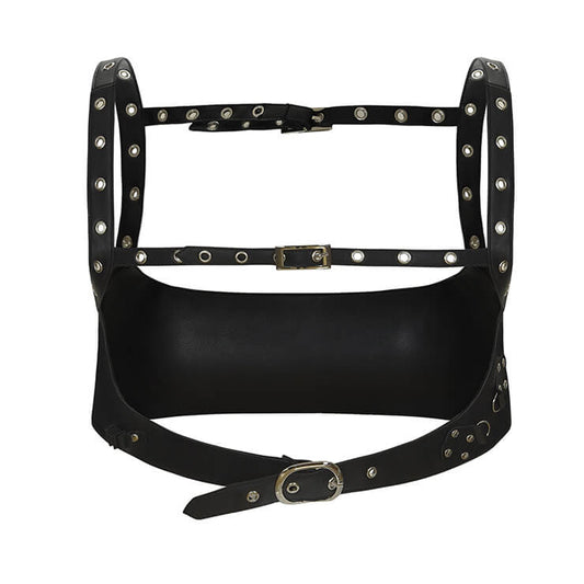 Black Underbust Lace-Up Corset Belt