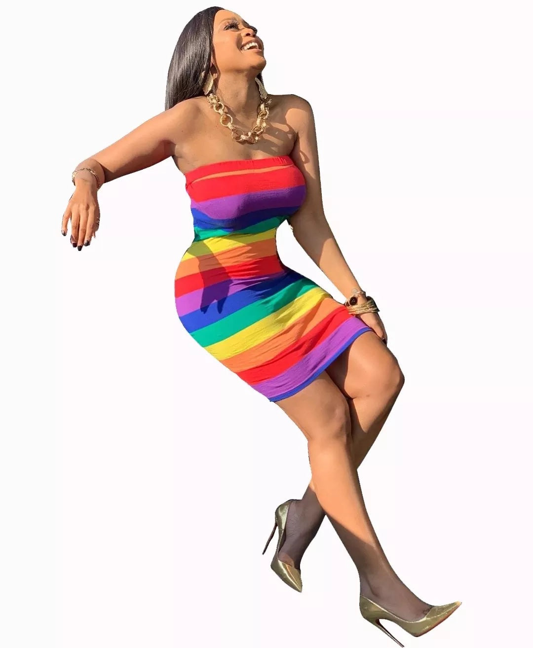 Rainbow Sexy Tube Dress