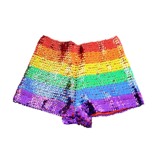 Rainbow Sequin Booty Shorts