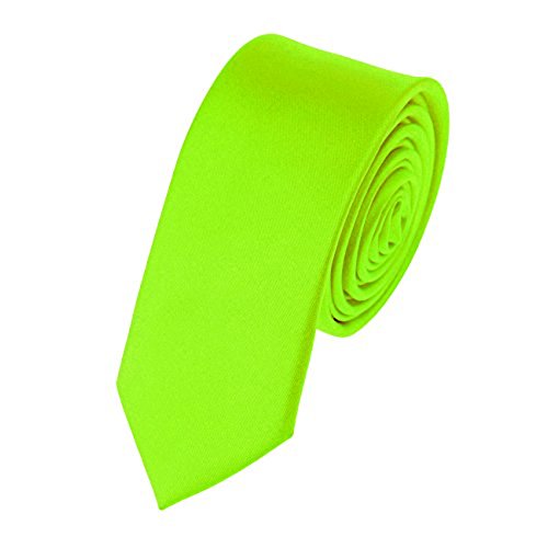 Fluro Green Satin Skinny Neck Tie