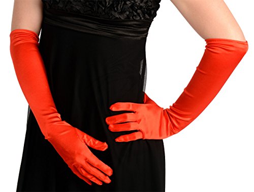 45cm Red Satin Gloves
