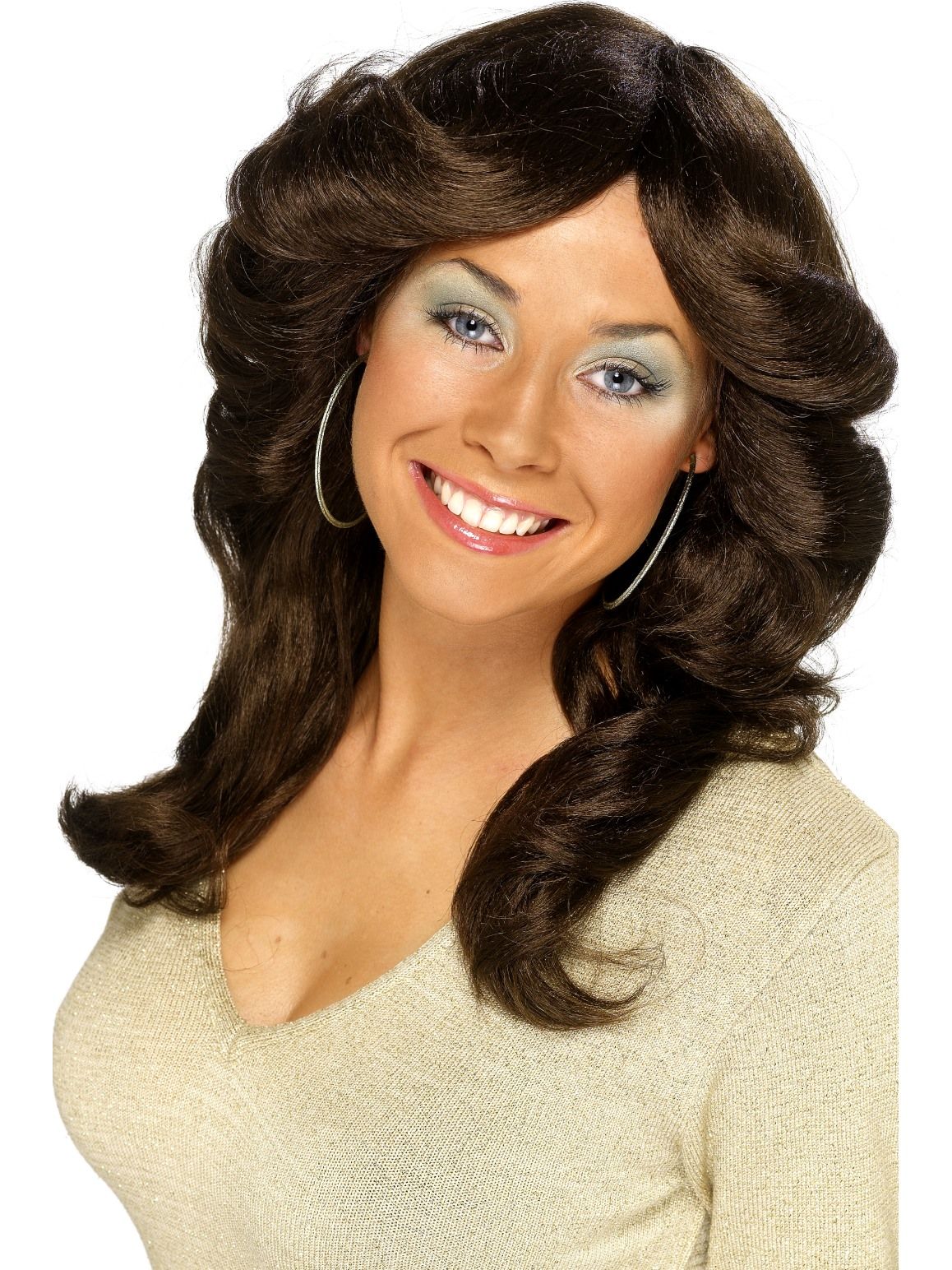 70's Diva Flick Wig in Brown