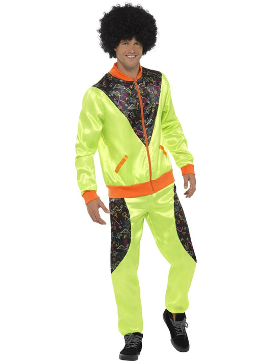 Men's Retro 80's Neon Green Shell Suit