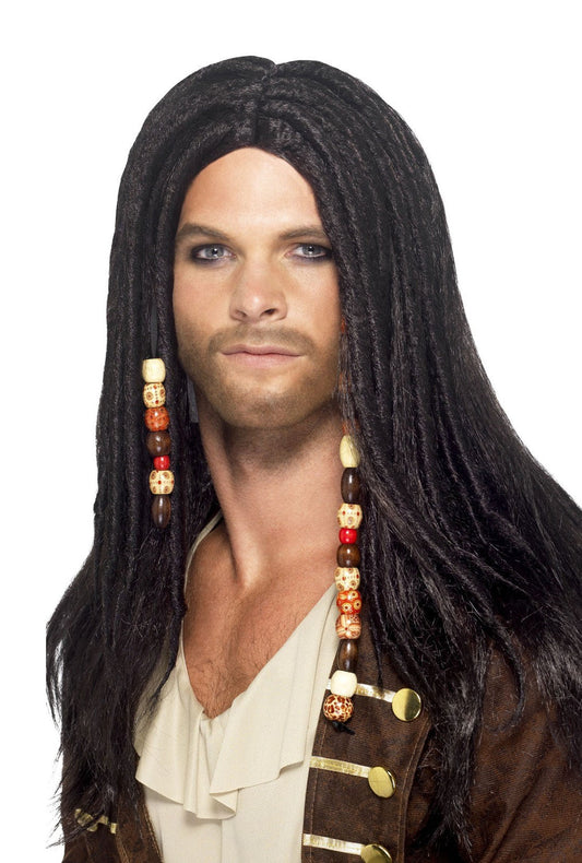 Men's Black Dreadlock Pirate Wig