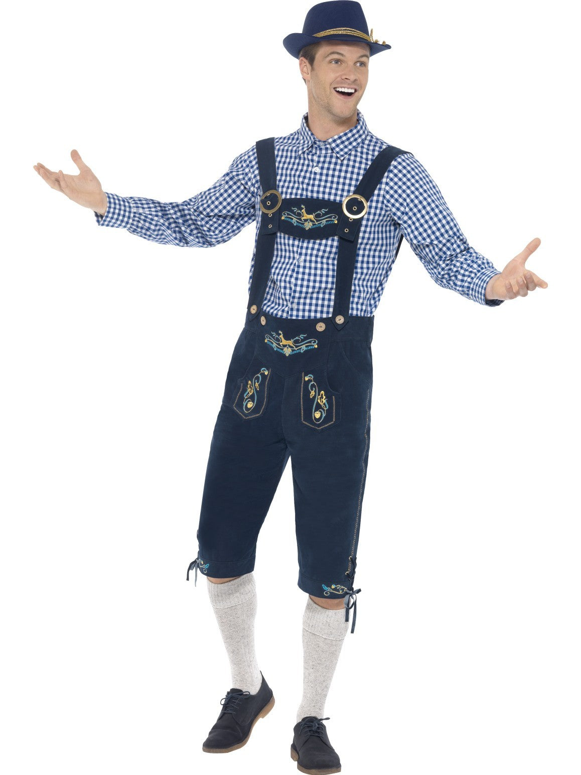 Navy Blue Men's Lederhosen