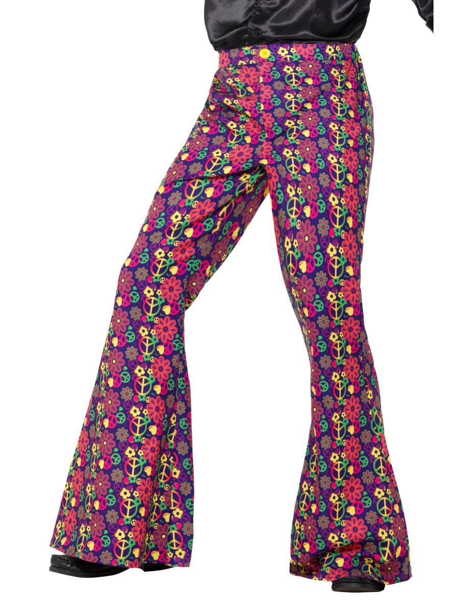 Mens 60s Psychedelic Flared Trousers